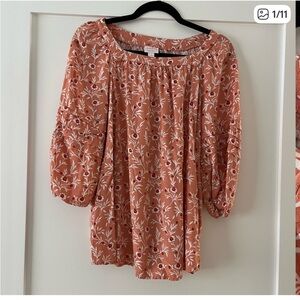 Isabel Maternity by Ingrid & Isabel Floral Tunic in Brown and Cream